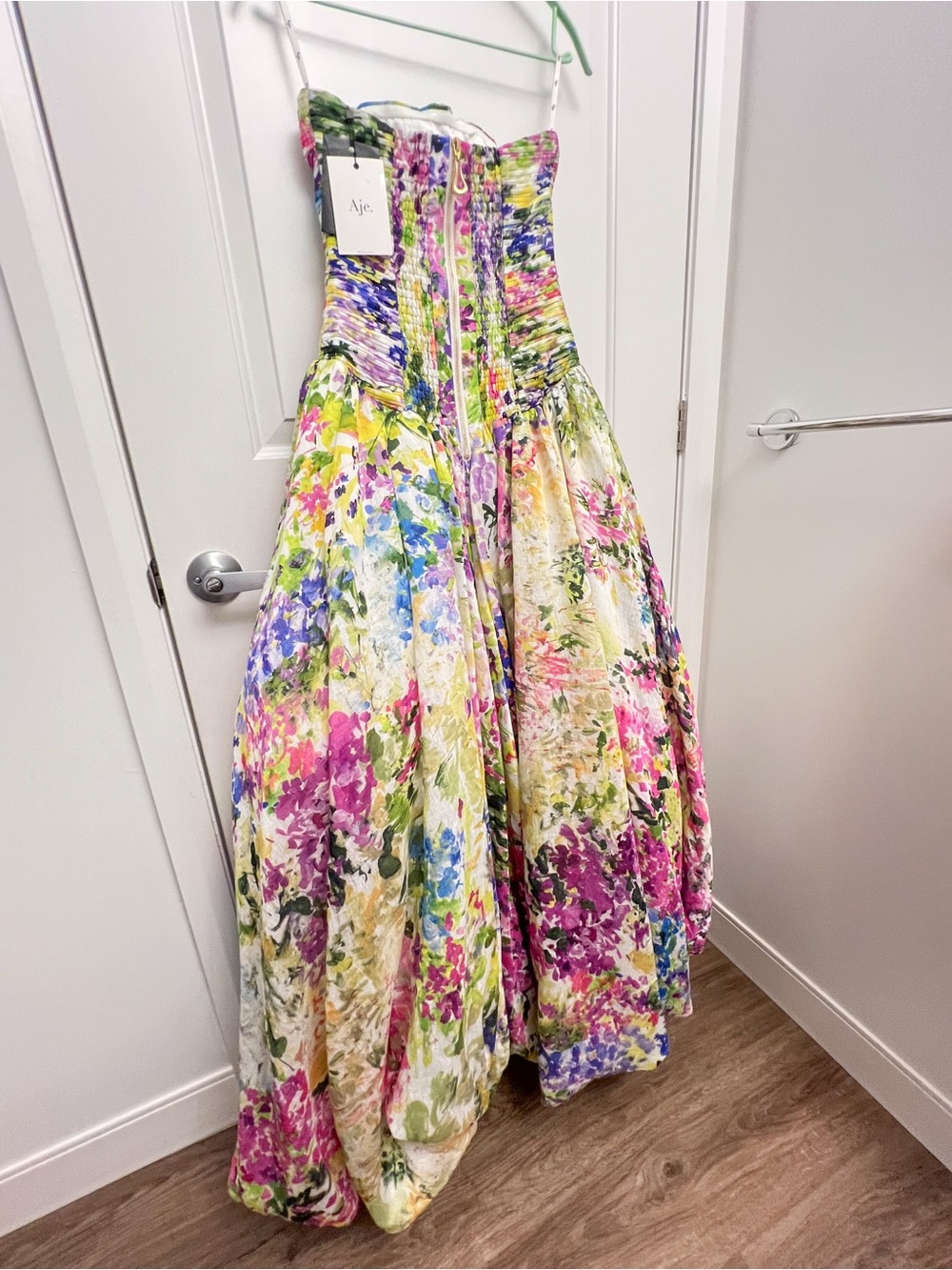 Floral Strapless High-Slit Maxi Dress - Multicolor - Picture 4 of 5